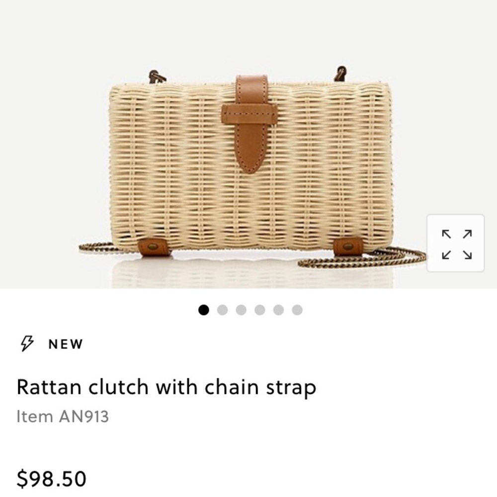 J. Crew Rattan Clutch